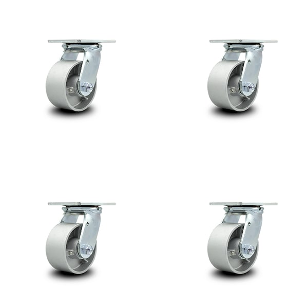 4 Inch Semi Steel Swivel Caster Set with Ball Bearing and Swivel Lock SCC